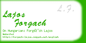 lajos forgach business card